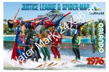 DC Superheroes at Sea World Vintage Poster 1976 Comics 24x36 Batman Superman picture