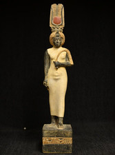 Authentic Ancient Egyptian Antique Rare Goddess Hathor Statue Figurine BC picture