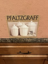 Pfaltzgraff Heritage White Porcelain Canister Set Vintage, 4 Pieces picture