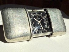 Movado Ermeto Art Deco Travel Purse Watch Black Dial Centre Seconds c1935 picture