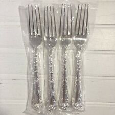 Wm Rogers International Enchanted Rose Silverplate 4 Dinner Forks New Flatware picture