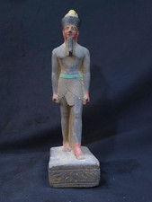 Ancient Egyptian Amenhotep III Pharaoh Statue Rare Painted Stone Royal Figure picture