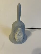 Vintage 1977 Roman Blue Satin Madonna And Child Bell picture