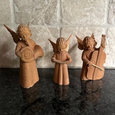 VTG Schmid Linder Wood Carving Swiss Musical Angel Trio Set Lucerne Folk Art Set picture