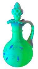 Fenton 85th Anniversary Burmese Cruet / Vase Petite Floral Design - 1990 (Glows) picture