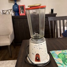 Vintage Antique Knapp Monarch Liquidizer Blender White Red KM glass 3 Speed no picture