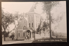 RPPC Oxford Maine Ste. Mary's Catholic Church Real Photo Postcard picture