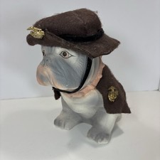 Vtg Hand Painted Ceramic USMC Bulldog Figurine Marine Corps Mascot Devil Dog picture