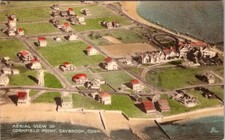 1950 AERIAL VIEW of CORNFIELD POINT SAYBROOK CONNECTICUT CT COTTAGES POSTCARD picture