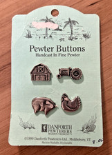 1990 Danforth Pewterers Set If 4 Pewter Farm Buttons picture
