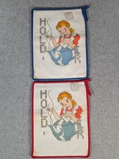VTG Crowley's Detroit Pot Holders - Deadstock w/ Tags - Mid Century Teapot 1940s picture
