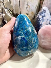 Blue Apatite Crystal Rock Healing Crystals Yoga Reiki Meditation Size 6” ZENDA picture
