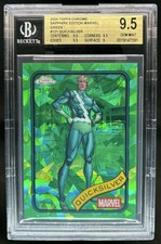 2025 Topps Chrome Marvel Sapphire Quicksilver Green Refractor #/99 BGS 9.5 picture