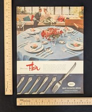 Vintage 1955 1847 Rogers Bros. Flair Silverware Color Print Ad Full Page 1950s picture