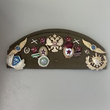 VTG Russian SOVIET USSR ARMY MILITARY PILOTKA CAP HAT w/ PATCHES & 17 Pins picture