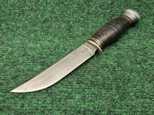 Vintage Remington RH-71 Fixed Blade Hunting Knife DuPont Era Stacked Leather USA picture