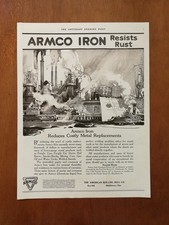 Vintage 1919 Armco Iron Full Page Original Ad picture