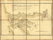 Siege Newport Rhode Island 1778 Vintage Military Map Reprint Wall Art picture