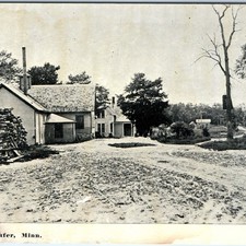 c1900s Shafer, MN Creamery Dairy Farm Woodpile Postcard Chisago County Building picture