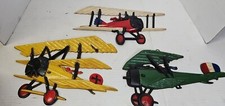 Homco USA 1975 Cast Iron Bi Plane 1232-BX-ABC Plaque Hanging Wall Decor Lot (3) picture