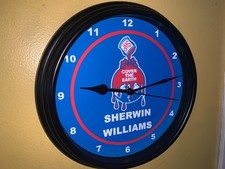 Sherwin WIlliams Paint Painter Hardware Store Man Cave Advertising Clock Sign picture