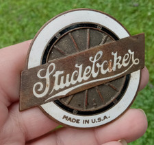 Original 1920's 1926-1927 STUDEBAKER Made in USA Radiator Badge Emblem Enamel picture