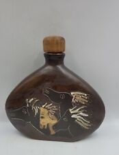 Mara Art Pottery Mexico Stoneware Wild Horse Design Tequila Decanter Signed picture
