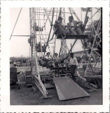 Vintage 1953 Springfield Fair Ferris Wheel Carnival Ride Photo Black & White picture