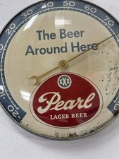 Vintage Pearl Brewing Beer Company Thermometer Bar Sign Authentic Lone Star Jax picture