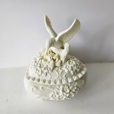 Vtg Lincolnshire Collection Jade Hummingbird Box Heart Shaped w Original Box picture