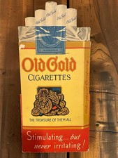 Vintage 1930s Old Gold Cigarettes 24” Cardboard Store Display Standee UNUSED NOS picture