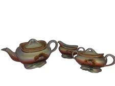 Vintage 1930s Japanese Lustreware Porcelain Hand-Painted Tea Set 16 Piece Set picture