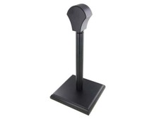 Helmet/Hat Display Stand Holder ~ Medieval Warrior Sleek Black Satin Wooden picture