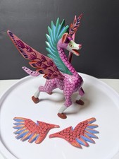 Beautiful Elpidio Fabian Oaxacan Alebrije Winged Pegasus with Extra Wings Signed picture