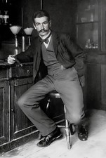 Victorian era man with cigar sitting in a bar gentleman's collection 4x6 picture