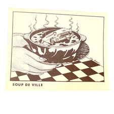 Ken Brown 1982 Soup De Ville Vintage Car Artist Signed Humor Postcard Unused picture