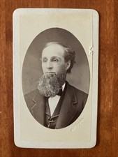 Huge Bushy Chin Beard Man CDV Antique Photo Otto Wagner Photographer NY picture