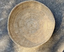 Vintage Antique Yanomami Amazon Native American Coil Basket Tray, 17-1/2