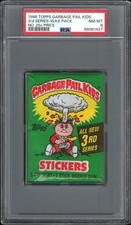 Garbage Pail Kids 1986 Topps 3rd Series Wax Pack no 25c price  PSA 8 picture