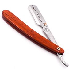 Parker SRRW Wood Handle Professional Stainless Steel Straight Edge Barber Razor picture