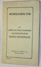 1910s-20s  AMERICAN STEEL FOUNDRIES RELIEF SOCIETY BOOKLET FOR HUNGARIAN WORKERS picture
