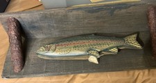 Crazy Mountain/Henton Wood Decorative Fishing Shelf Trout Rustic Lake Cabin picture