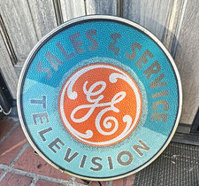 GE Vintage Television Sales & Service Lighted Advertising Sign Sep 23 1957 picture