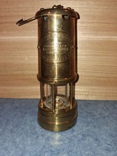 Vntg Brass British Coal Miners Safety Lamp Aberaman Colliery Type Vale-8.5