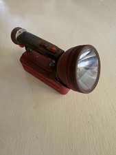 Vintage Red Metal Lantern Flashlight Untested picture