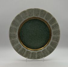 Royal Copenhagen Plate with Green Center and Crackle Glaze picture