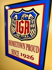 IGA Grocery Store Supermarket Kitchen Diner Grocer Advertising Sign picture
