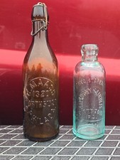 1880s Amber Philadelphia Blob Top Beer☆ 1 Old C. Maass Pennsylvania Ale Bottle picture