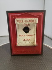 Vintage Gamewell Fire Station Alarm Call Box Fireman Firefighter Man Cave NO KEY picture