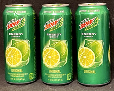 Mtn Dew AMP Energy Drink Original Citrus 16 oz 3-PACK cans B-Vitamins Caffeine picture